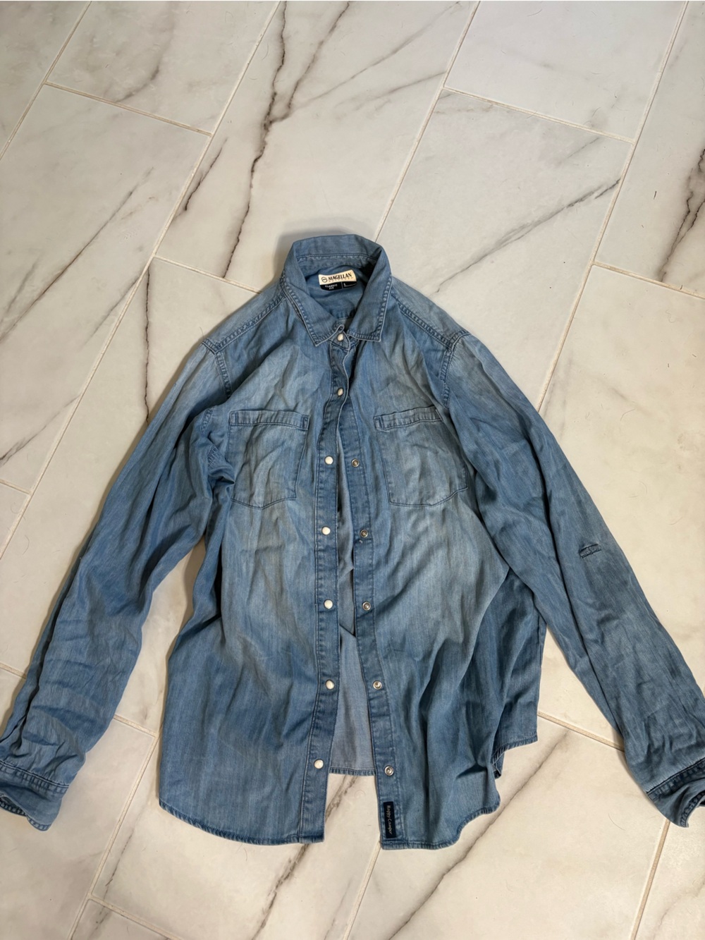 Magellan Outdoors Light Blue Denim Shirt - women